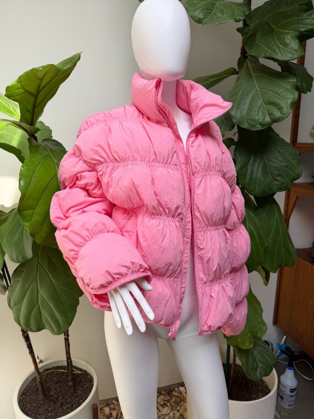 NWT FUN Bubblegum Pink Oversized Bubble Puffer Jacket Statement Coat
